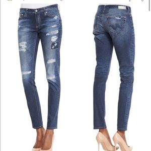 Ag Adriano Goldscmied Digital Luxe Denim Stilt Cigarette Leg Photo Printed 25R